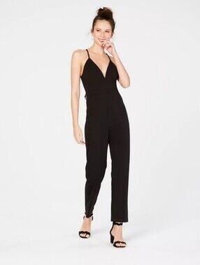 🖤 EMERALD SUNDAE Lace-Back Black Jumpsuit Size Medium NWT 🖤